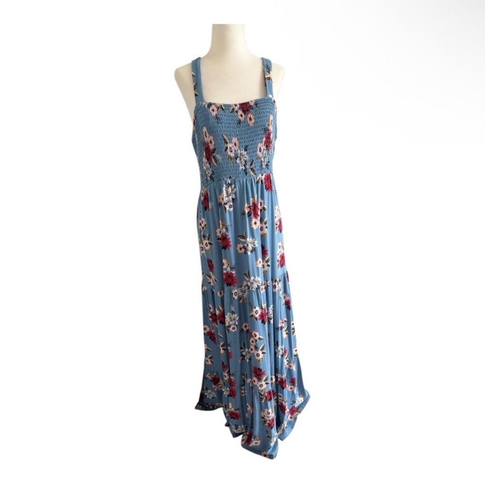 LOFT Blue Floral Maxi Dress - Picture 2 of 6